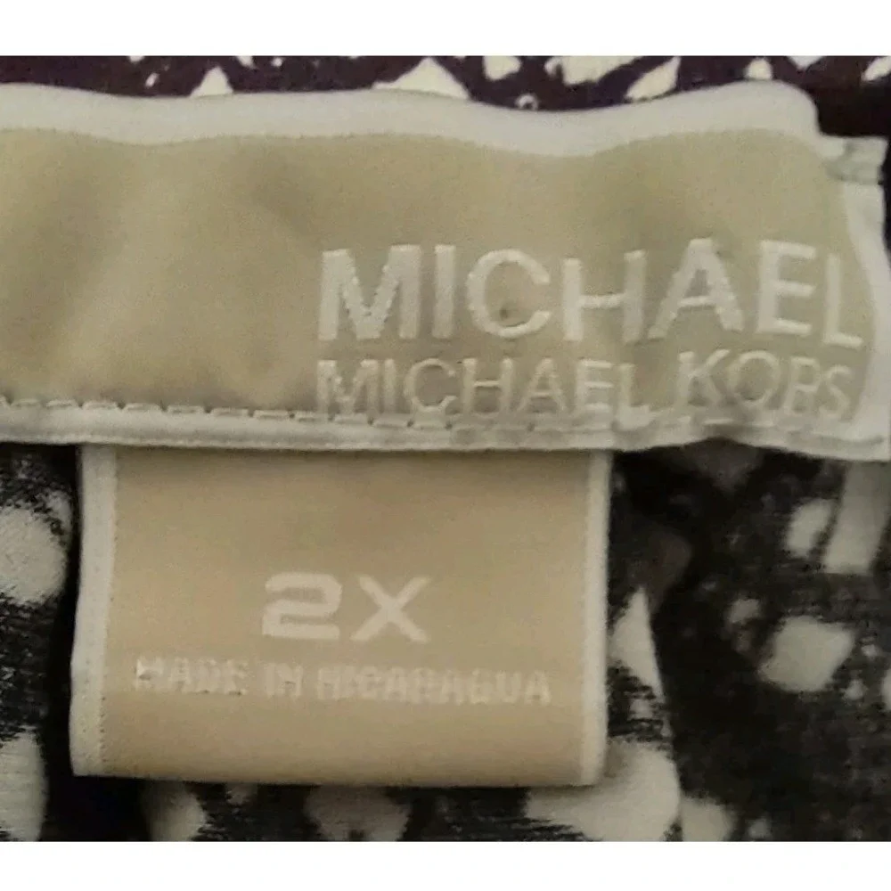 Michael‎ Kors Shirt Women's Size 2X Multicolor Classic Top Round Neck  Round Hem